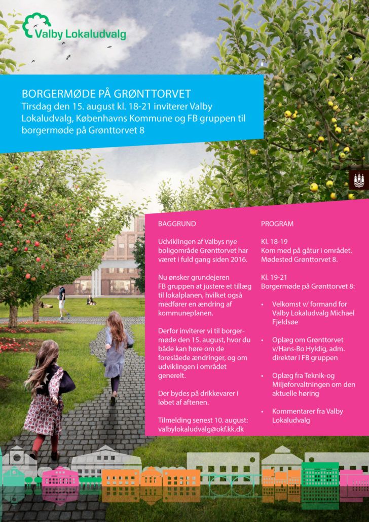 Invitation til borgermøde Grønttorvet 15. august